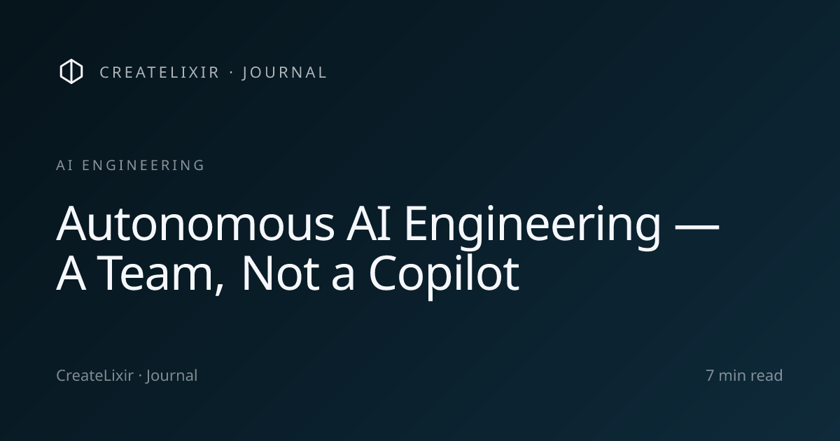 Autonomous AI engineering — a team, not a copilot