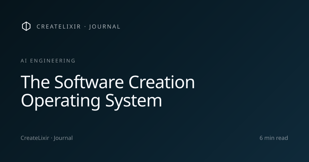 The Software Creation Operating System